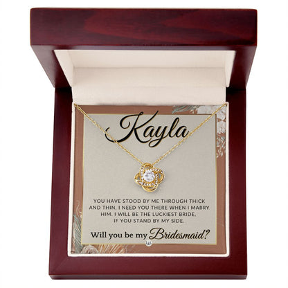 Bridesmaid Proposal Custom Name- Wedding Party Jewelry Accessories From Bride - Need You There , Terracotta, Rust And Gold Wedding Theme - Jewelry - Personalized Gift