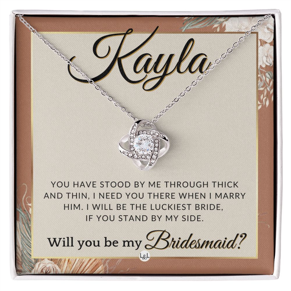 Bridesmaid Proposal Custom Name- Wedding Party Jewelry Accessories From Bride - Need You There , Terracotta, Rust And Gold Wedding Theme - Jewelry - Personalized Gift