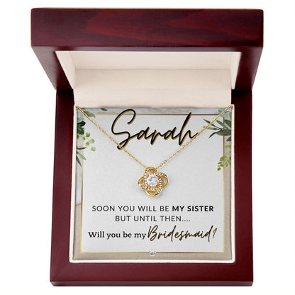 Bridesmaid Proposal, Custom Name - Will You Be My Bridesmaid, Sister in Law - Wedding Party , Beach and Destination Wedding Theme - Jewelry - Personalized Gift