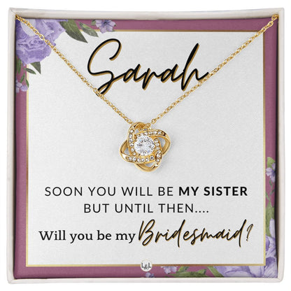 Bridesmaid Proposal, Custom Name - Will You Be My Bridesmaid, Sister in Law - Wedding Party , Pink Floral and Boho Wedding Theme - Jewelry - Personalized Gift