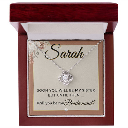 Bridesmaid Proposal, Custom Name - Will You Be My Bridesmaid, Sister in Law - Wedding Party , Terracotta, Rust And Gold Wedding Theme - Jewelry - Personalized Gift