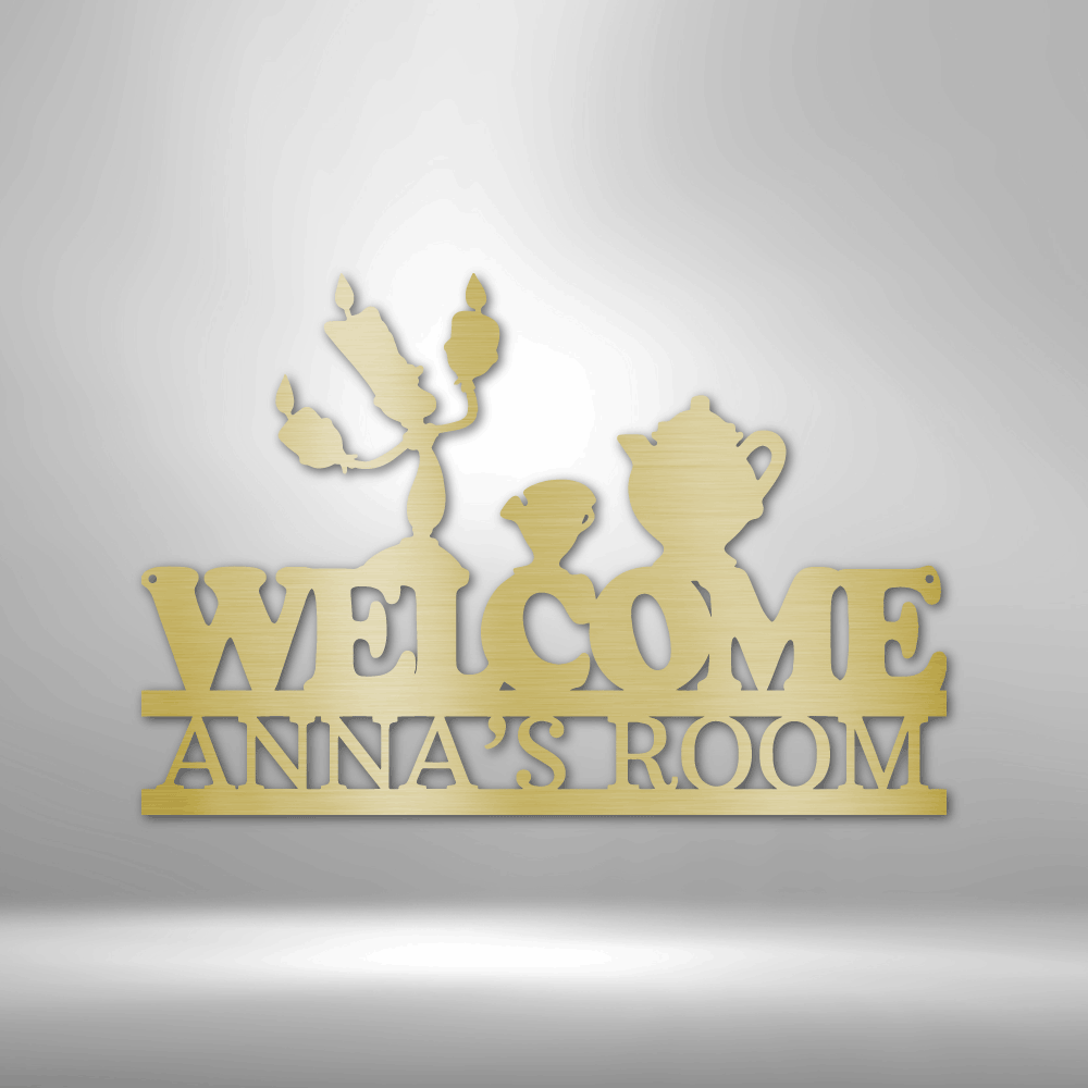 Candlestick & Teacup | Personalized Metal Sign - Metal Wall Art - Personalized Gift