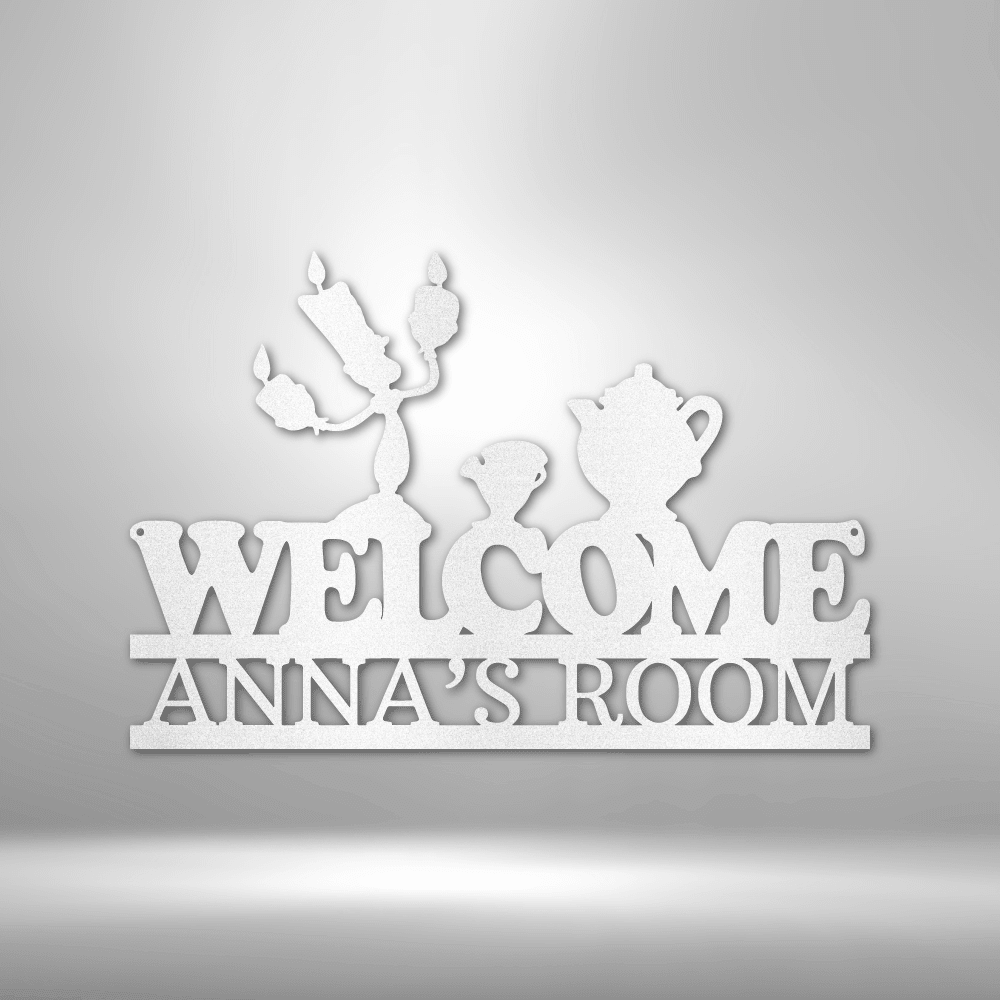 Candlestick & Teacup | Personalized Metal Sign - Metal Wall Art - Personalized Gift