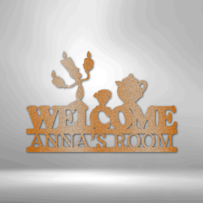 Candlestick & Teacup | Personalized Metal Sign - Metal Wall Art - Personalized Gift