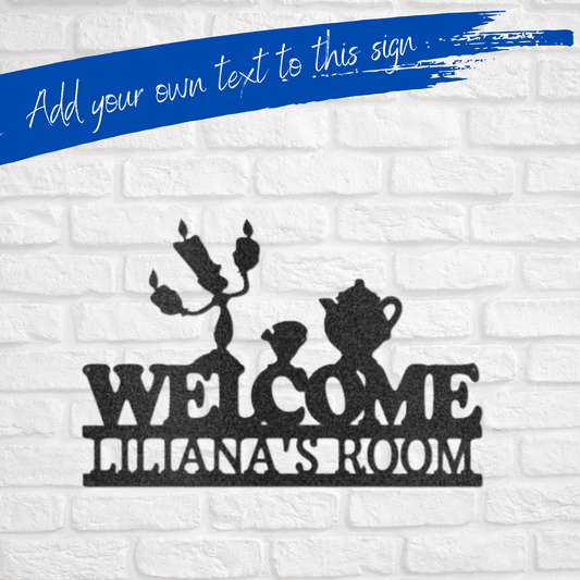 Candlestick & Teacup | Personalized Metal Sign - Metal Wall Art - Personalized Gift