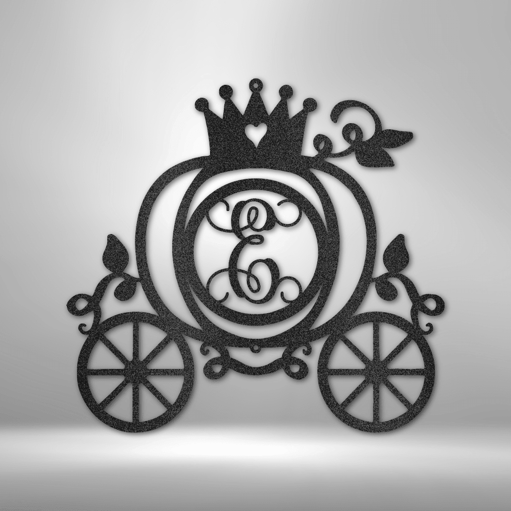 Carriage Initial Princess - Custom Metal Sign - Magical Wall Art - Liliana and Liam