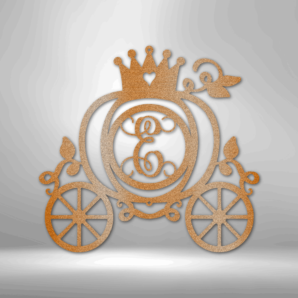 Carriage Initial Princess - Custom Metal Sign - Magical Wall Art - Liliana and Liam