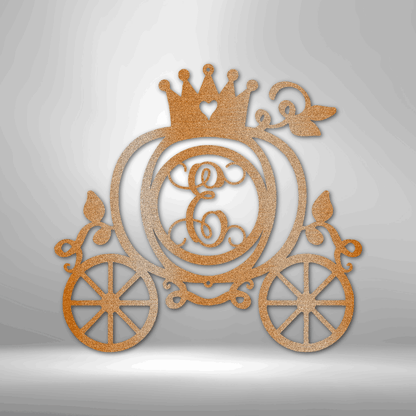 Carriage Initial Princess - Custom Metal Sign - Magical Wall Art - Liliana and Liam