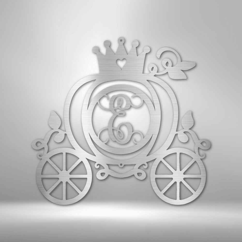 Carriage Initial Princess - Custom Metal Sign - Magical Wall Art - Liliana and Liam