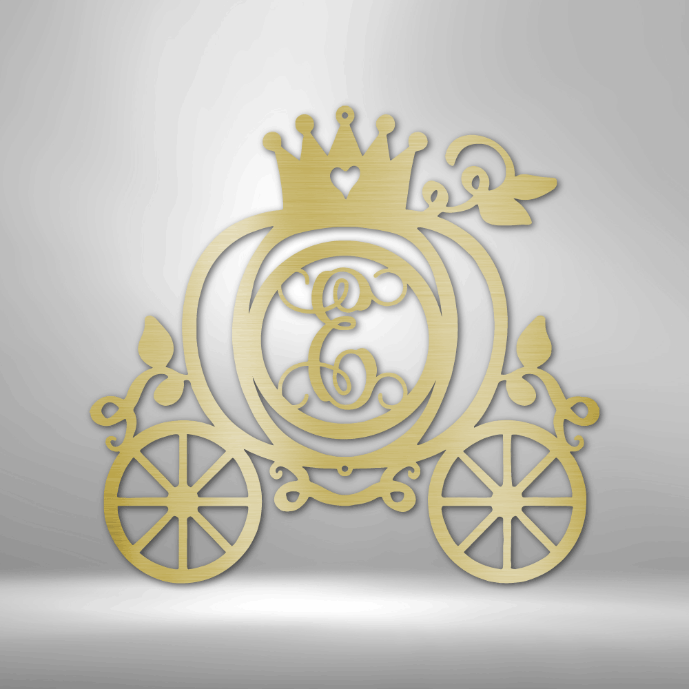 Carriage Initial Princess - Custom Metal Sign - Magical Wall Art - Liliana and Liam