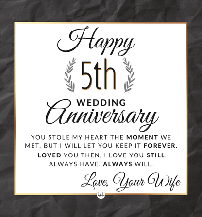 5th Wedding Anniversary - Openwork Skeleton Watch + LED Watch Box - Gift for Husband - Liliana and Liam