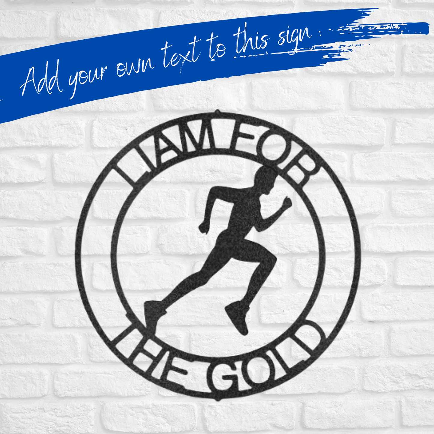 Cross Country Monogram | Personalized Running Metal Sign - Metal Wall Art - Personalized Gift