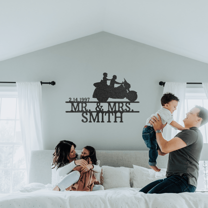 Cruising Couple | Personalized Motorcycle Metal Sign - Metal Wall Art - Personalized Gift