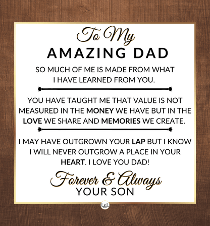A Place In Your Heart - Openwork Skeleton Watch + LED Watch Box - Gift For Dad From Son - Liliana and Liam