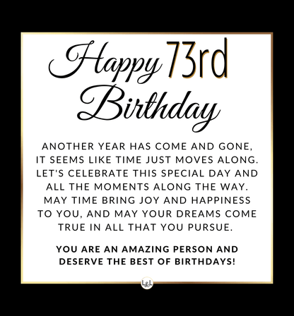 Elegant 73rd Birthday Openwork Watch Gift Set with Special Message Inside Box