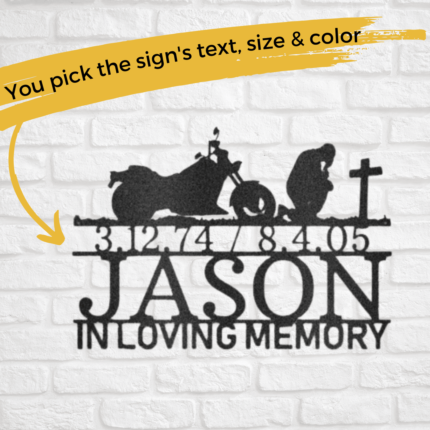 Fallen Biker | Personalized Memorial Metal Sign - Metal Wall Art - Personalized Gift