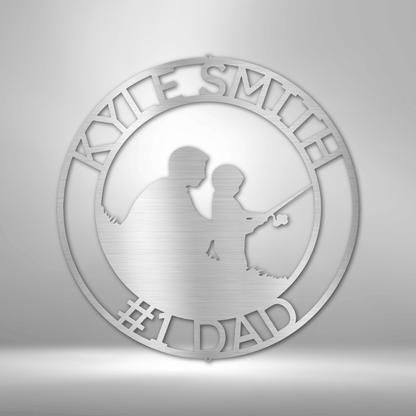 Father & Son Fishing | Personalized Fishing Metal Sign - Metal Wall Art - Personalized Gift