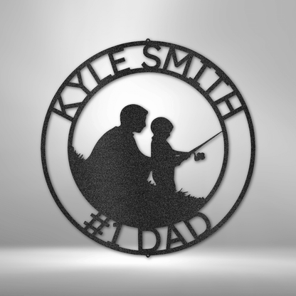 Father & Son Fishing | Personalized Fishing Metal Sign - Metal Wall Art - Personalized Gift