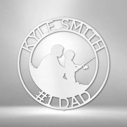 Father & Son Fishing | Personalized Fishing Metal Sign - Metal Wall Art - Personalized Gift