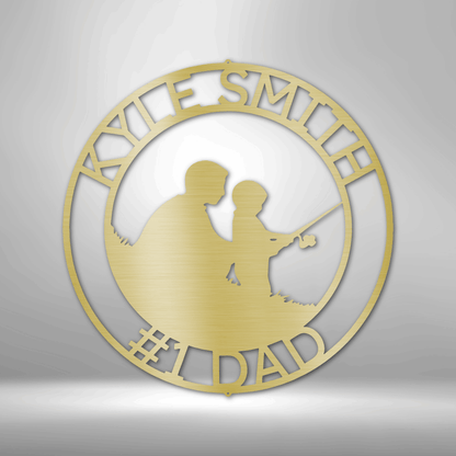 Father & Son Fishing | Personalized Fishing Metal Sign - Metal Wall Art - Personalized Gift