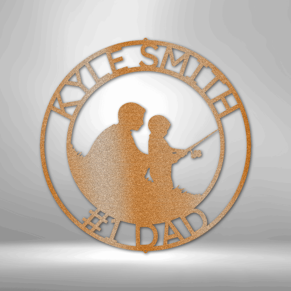Father & Son Fishing | Personalized Fishing Metal Sign - Metal Wall Art - Personalized Gift