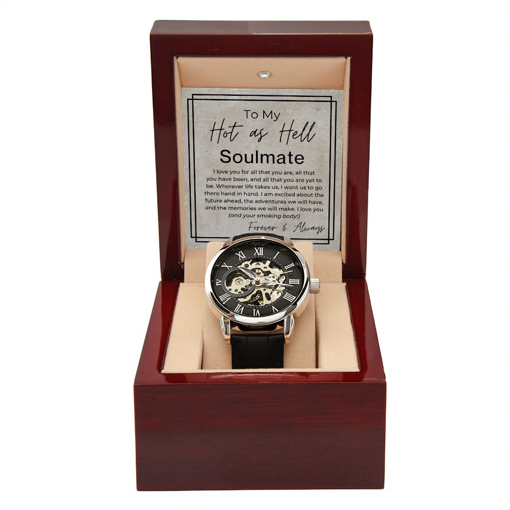 For All That You Are - Openwork Skeleton Watch + LED Watch Box - Gift for Soulmate - Jewelry - Personalized Gift