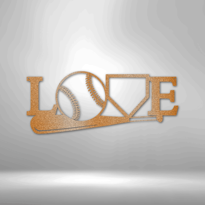 For The Love Of Baseball - Custom Metal Baseball Sign - Playroom Sign, Gift for Baseball Player
