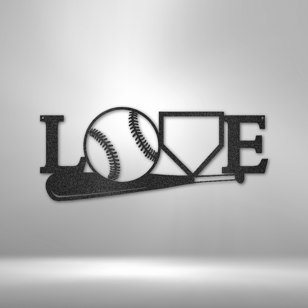 For The Love Of Baseball - Custom Metal Baseball Sign - Playroom Sign, Gift for Baseball Player