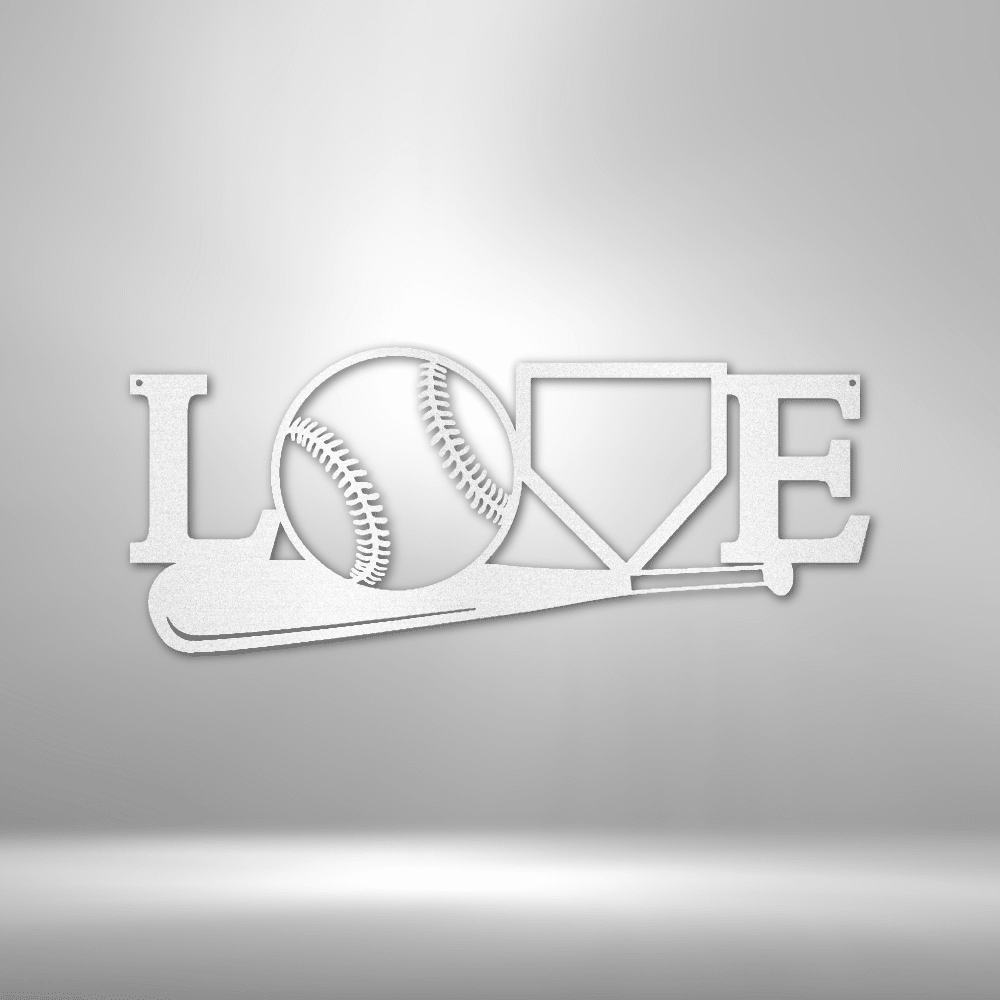 For The Love Of Baseball - Custom Metal Baseball Sign - Playroom Sign, Gift for Baseball Player