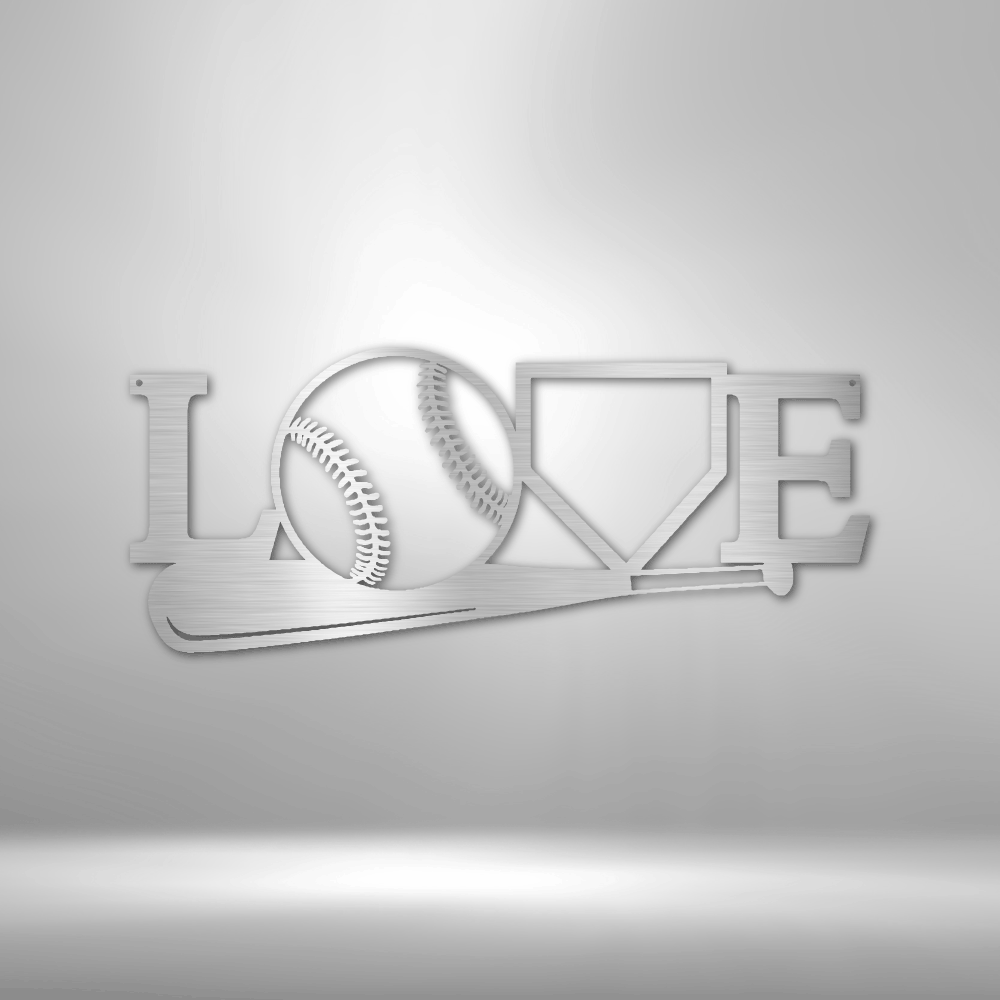 For The Love Of Baseball - Custom Metal Baseball Sign - Playroom Sign, Gift for Baseball Player