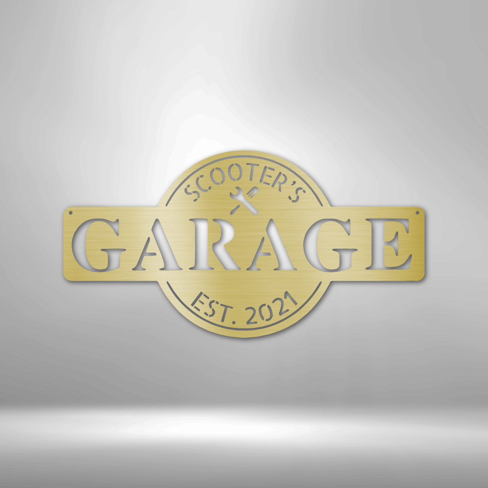 Garage Monogram | Personalized Garage Metal Sign - Metal Wall Art - Personalized Gift