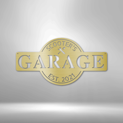 Garage Monogram | Personalized Garage Metal Sign - Metal Wall Art - Personalized Gift
