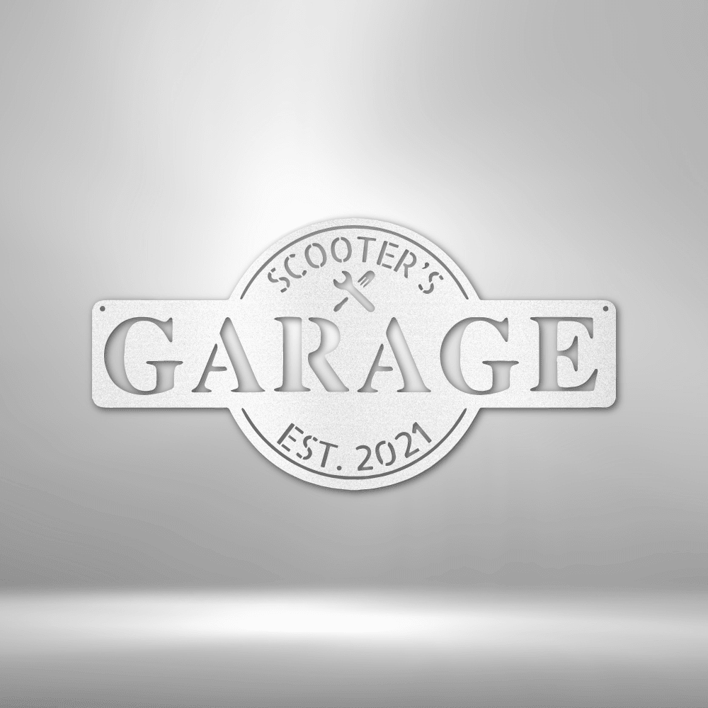 Garage Monogram | Personalized Garage Metal Sign - Metal Wall Art - Personalized Gift