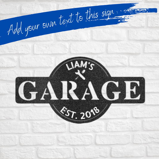 Garage Monogram | Personalized Garage Metal Sign - Metal Wall Art - Personalized Gift