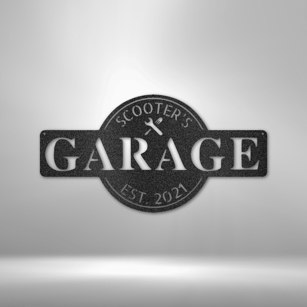 Garage Monogram | Personalized Garage Metal Sign - Metal Wall Art - Personalized Gift