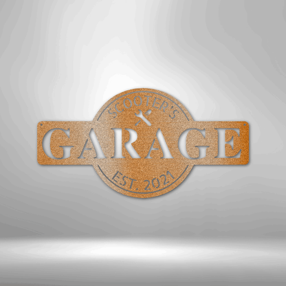 Garage Monogram | Personalized Garage Metal Sign - Metal Wall Art - Personalized Gift
