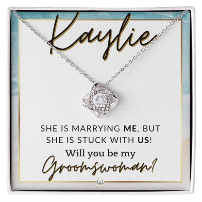 Groomswoman Proposal, Custom Name, From Groom - Be My Groomswoman - Wedding Party Accessories , Beach and Destination Wedding Theme - Jewelry - Personalized Gift
