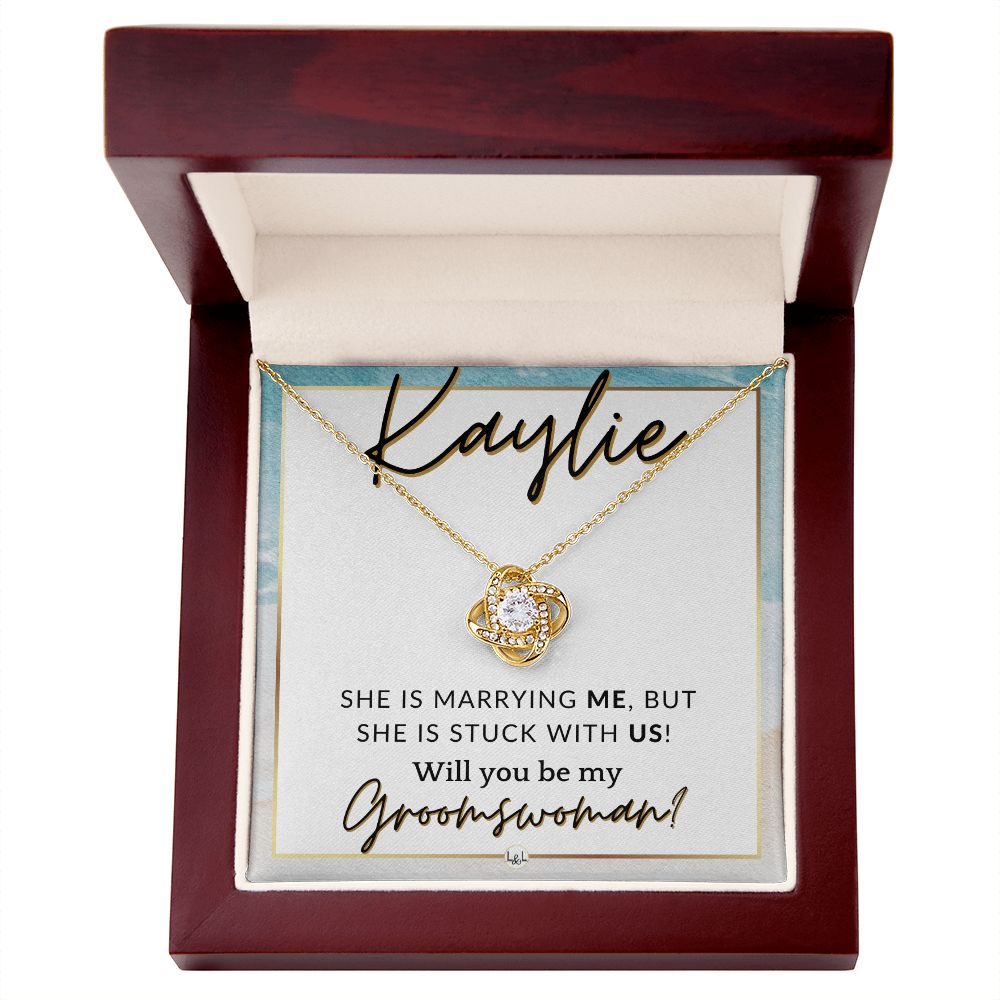 Groomswoman Proposal, Custom Name, From Groom - Be My Groomswoman - Wedding Party Accessories , Beach and Destination Wedding Theme - Jewelry - Personalized Gift