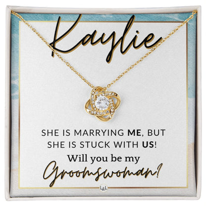 Groomswoman Proposal, Custom Name, From Groom - Be My Groomswoman - Wedding Party Accessories , Beach and Destination Wedding Theme - Jewelry - Personalized Gift