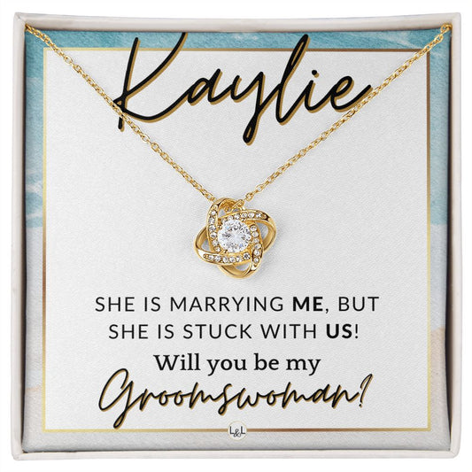Groomswoman Proposal, Custom Name, From Groom - Be My Groomswoman - Wedding Party Accessories , Beach and Destination Wedding Theme - Jewelry - Personalized Gift