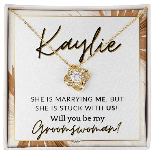 Groomswoman Proposal, Custom Name, From Groom - Be My Groomswoman - Wedding Party Accessories , Pink Floral and Boho Wedding Theme - Jewelry - Personalized Gift