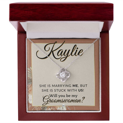 Groomswoman Proposal, Custom Name, From Groom - Be My Groomswoman - Wedding Party Accessories , Terracotta, Rust And Gold Wedding Theme - Jewelry - Personalized Gift