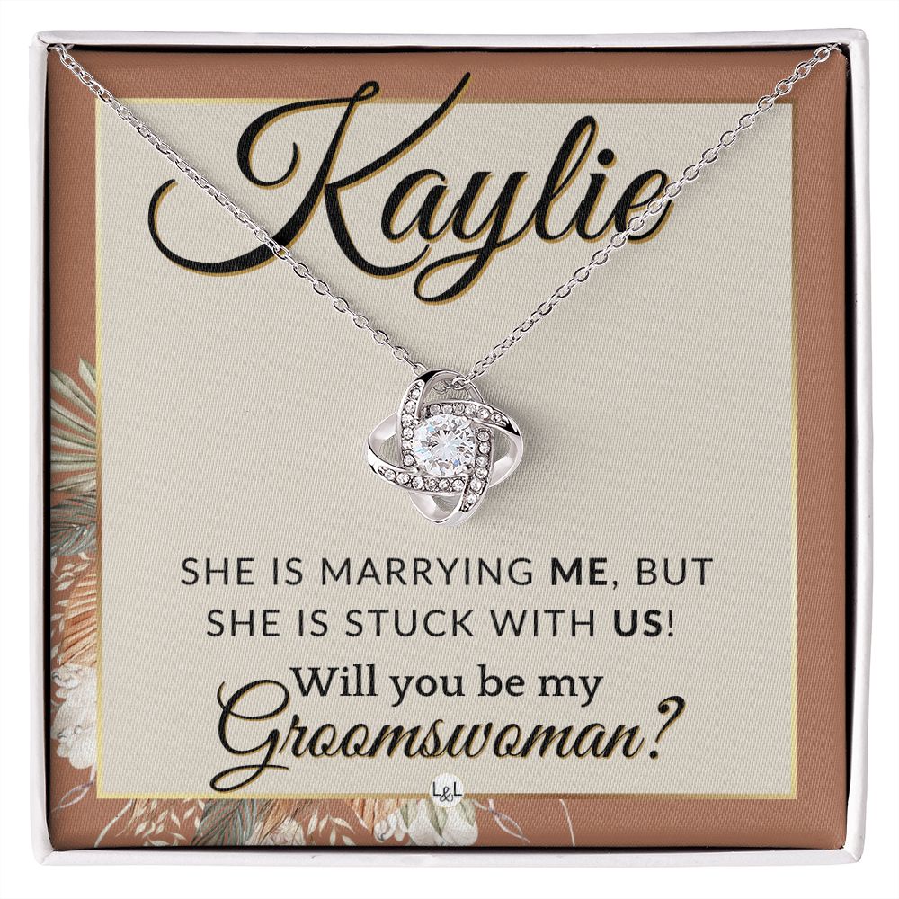 Groomswoman Proposal, Custom Name, From Groom - Be My Groomswoman - Wedding Party Accessories , Terracotta, Rust And Gold Wedding Theme - Jewelry - Personalized Gift