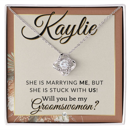 Groomswoman Proposal, Custom Name, From Groom - Be My Groomswoman - Wedding Party Accessories , Terracotta, Rust And Gold Wedding Theme - Jewelry - Personalized Gift