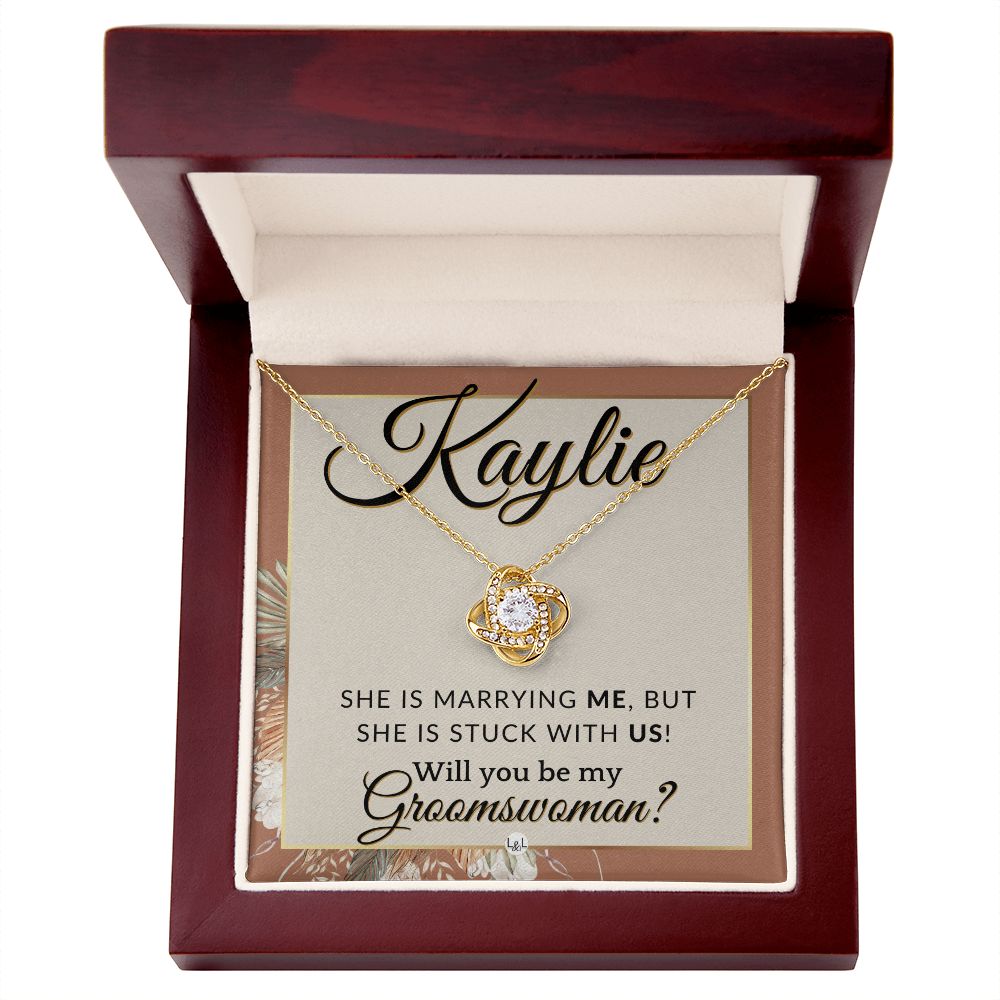 Groomswoman Proposal, Custom Name, From Groom - Be My Groomswoman - Wedding Party Accessories , Terracotta, Rust And Gold Wedding Theme - Jewelry - Personalized Gift