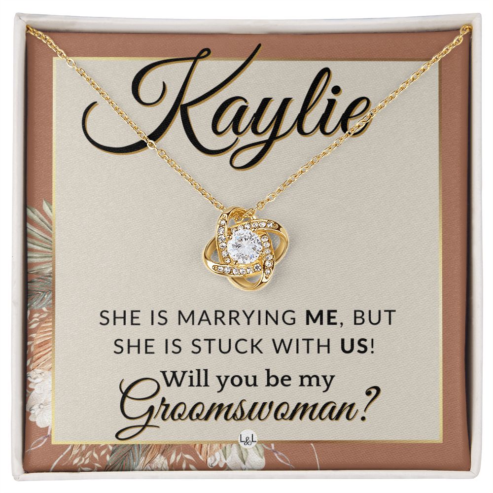 Groomswoman Proposal, Custom Name, From Groom - Be My Groomswoman - Wedding Party Accessories , Terracotta, Rust And Gold Wedding Theme - Jewelry - Personalized Gift
