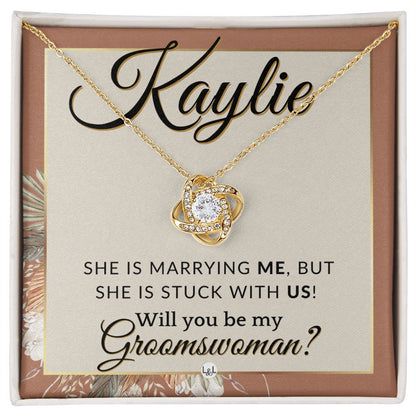 Groomswoman Proposal, Custom Name, From Groom - Be My Groomswoman - Wedding Party Accessories , Terracotta, Rust And Gold Wedding Theme - Jewelry - Personalized Gift