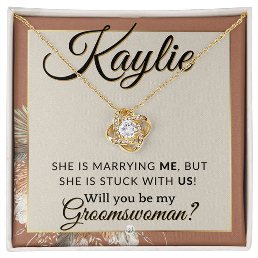 Groomswoman Proposal, Custom Name, From Groom - Be My Groomswoman - Wedding Party Accessories , Terracotta, Rust And Gold Wedding Theme - Jewelry - Personalized Gift