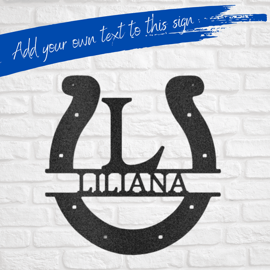Horseshoe Monogram | Personalized Barn Metal Sign - Metal Wall Art - Personalized Gift