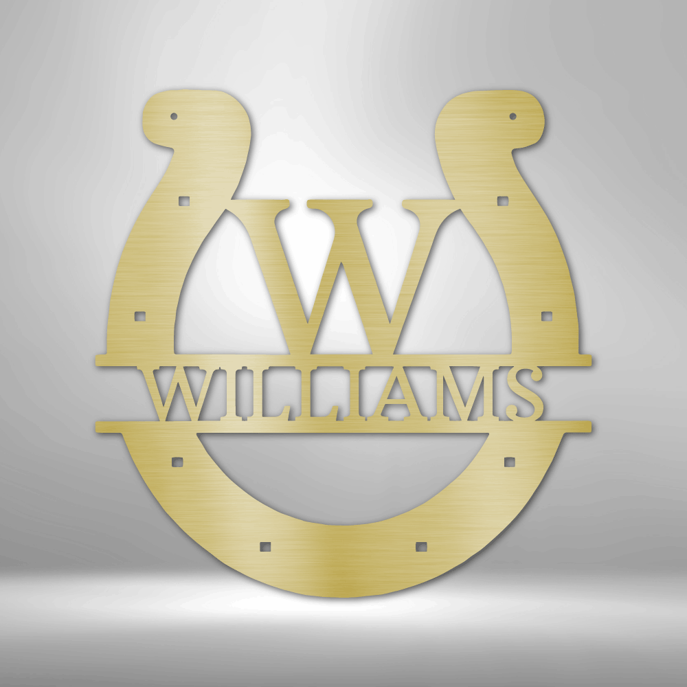 Horseshoe Monogram | Personalized Barn Metal Sign - Metal Wall Art - Personalized Gift